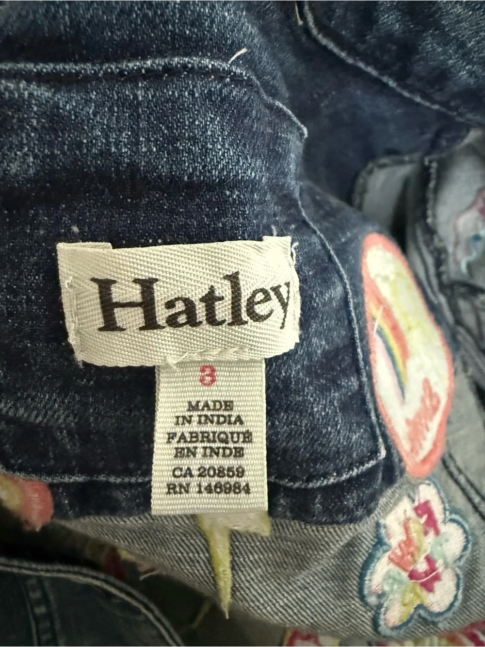 NWOT-Hatley Girls' 3T Denim Embroidered Jean Jacket unicorns,butterflies MSRP$85